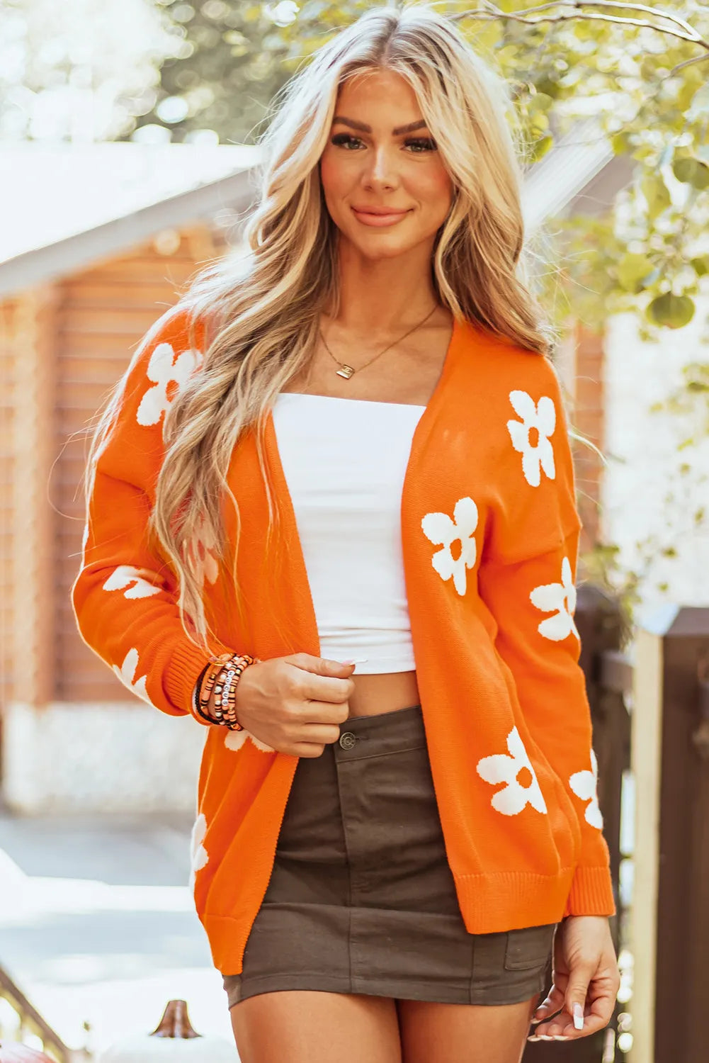 Flower Long Sleeve Cardigan