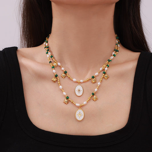 Freshwater Pearl Oval Pendant Necklace