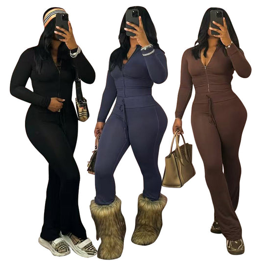 hip lifting bell bottom pants set