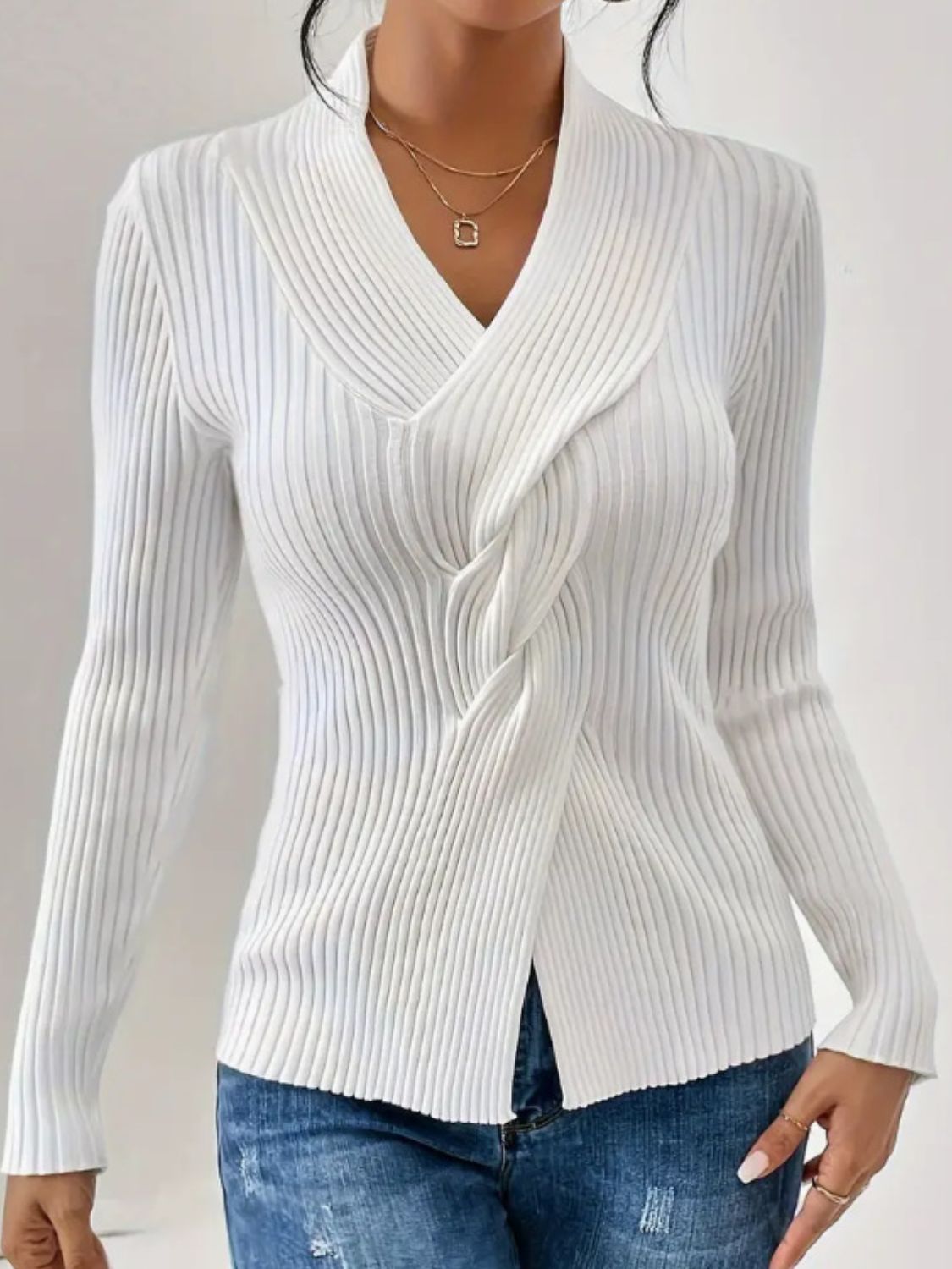 Ribbed Long Sleeve Sweater