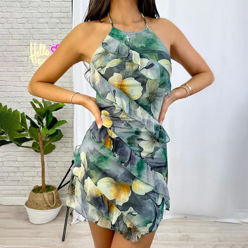 sleeveless backless dress