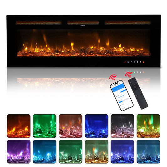 50" Smart WiFi Electric Fireplace Insert