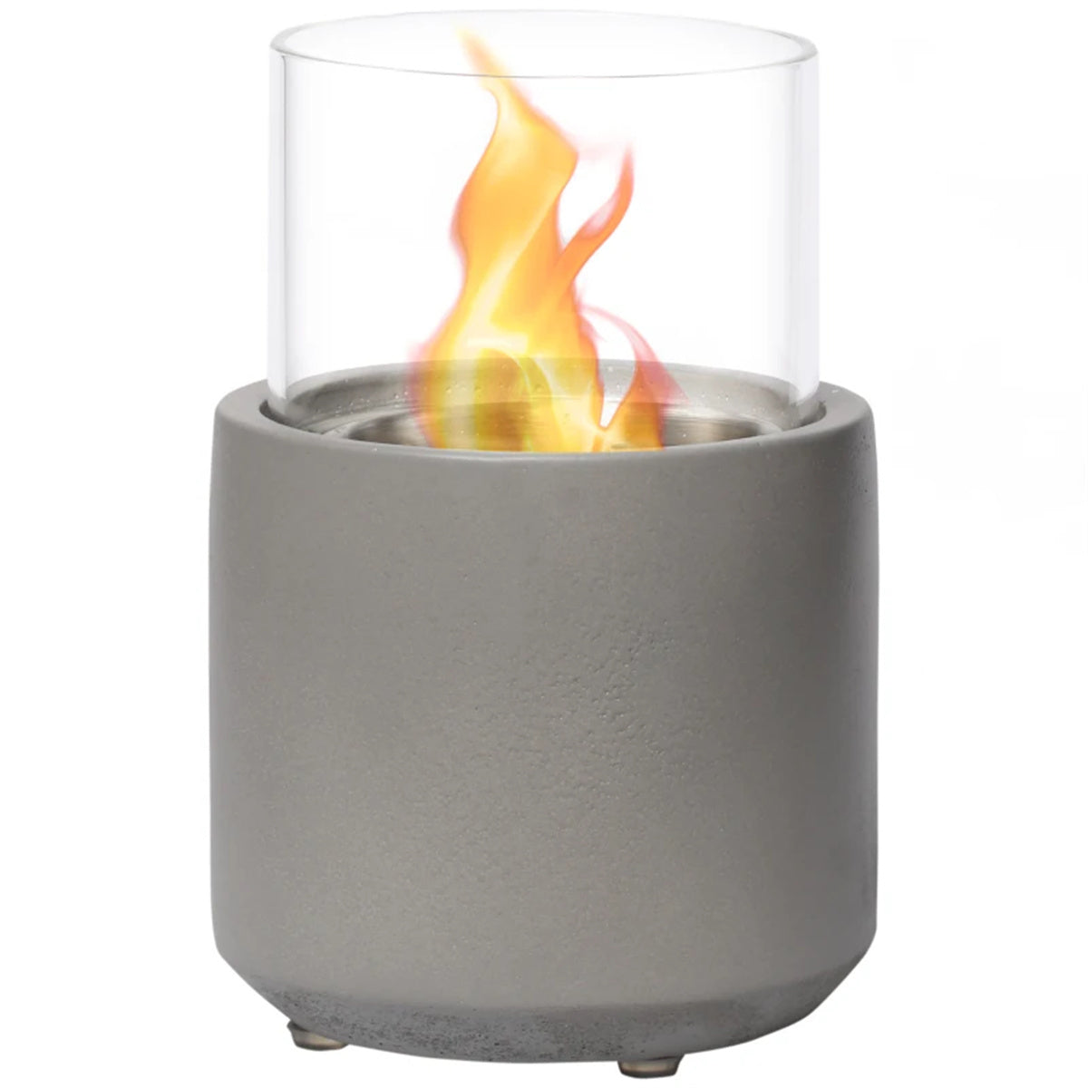 Light Grey Mini Tabletop Fireplace