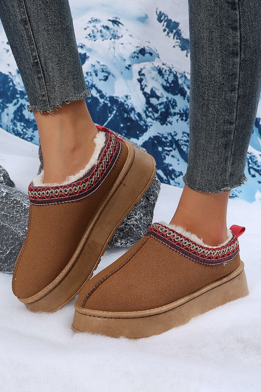 Chestnut Suede  Plush Snow Boots