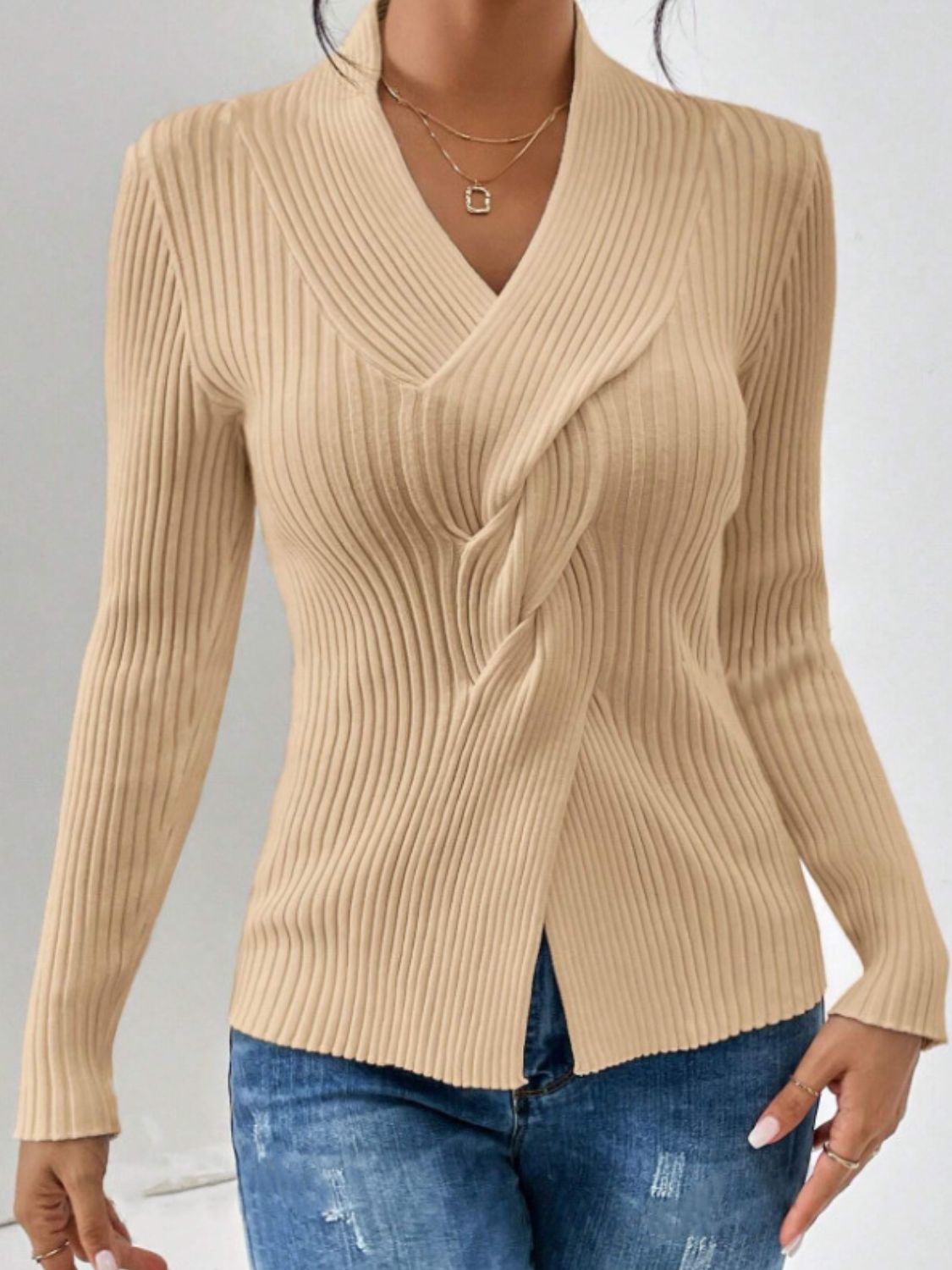 Ribbed Long Sleeve Sweater