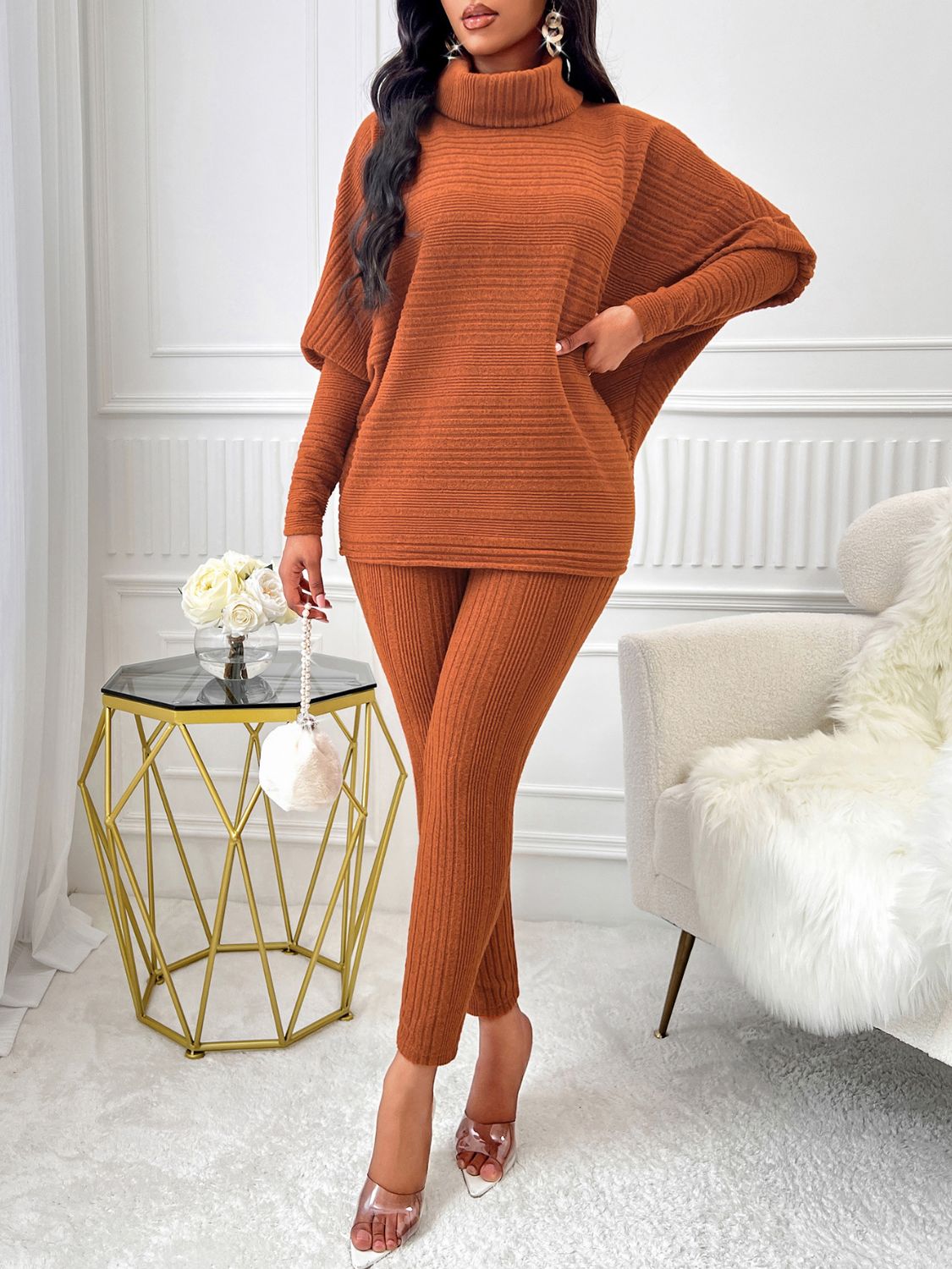 Turtleneck Pants Set