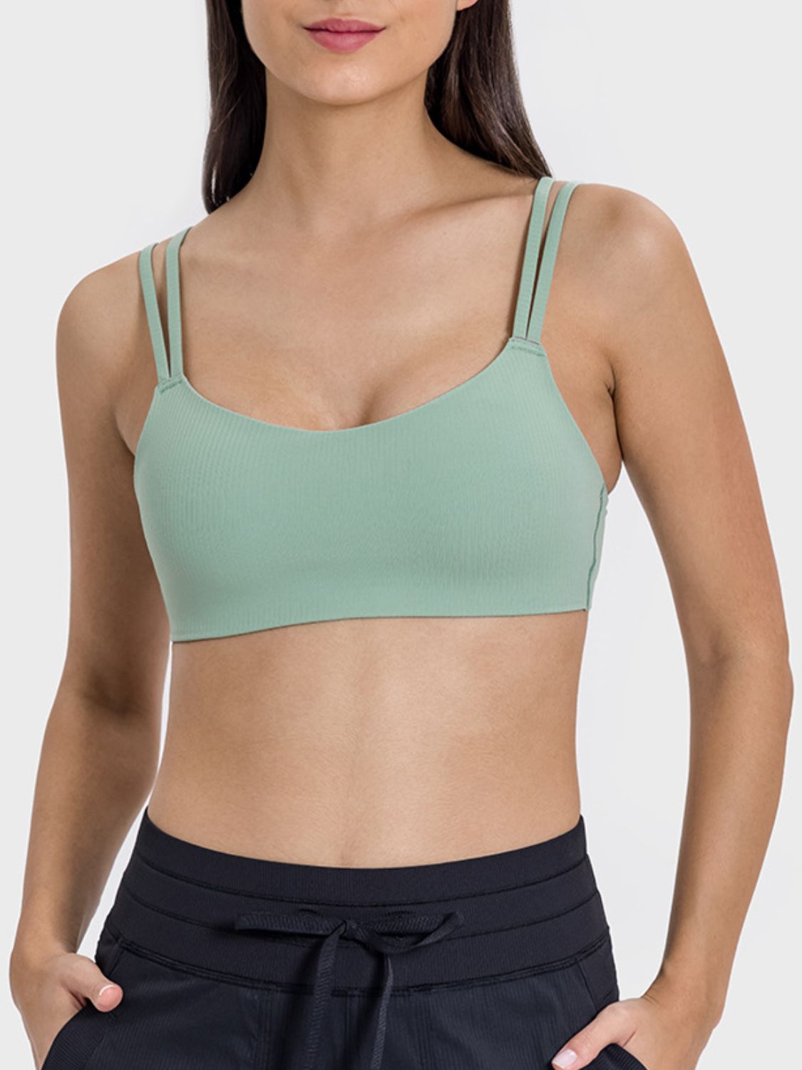 Scoop Neck Double Strap Active Cami - MONLANE