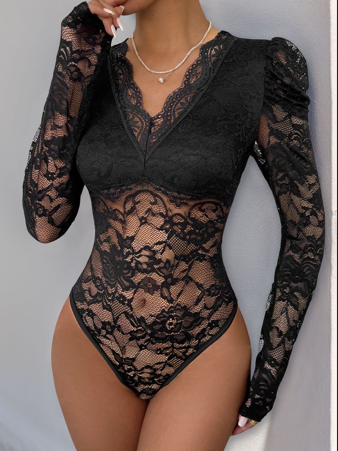 V-Neck Long Sleeve Bodysuit