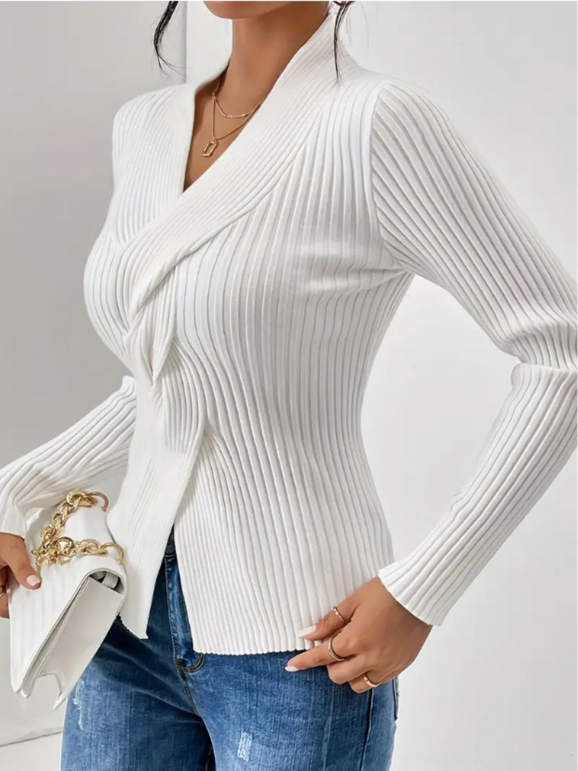 Ribbed Long Sleeve Sweater