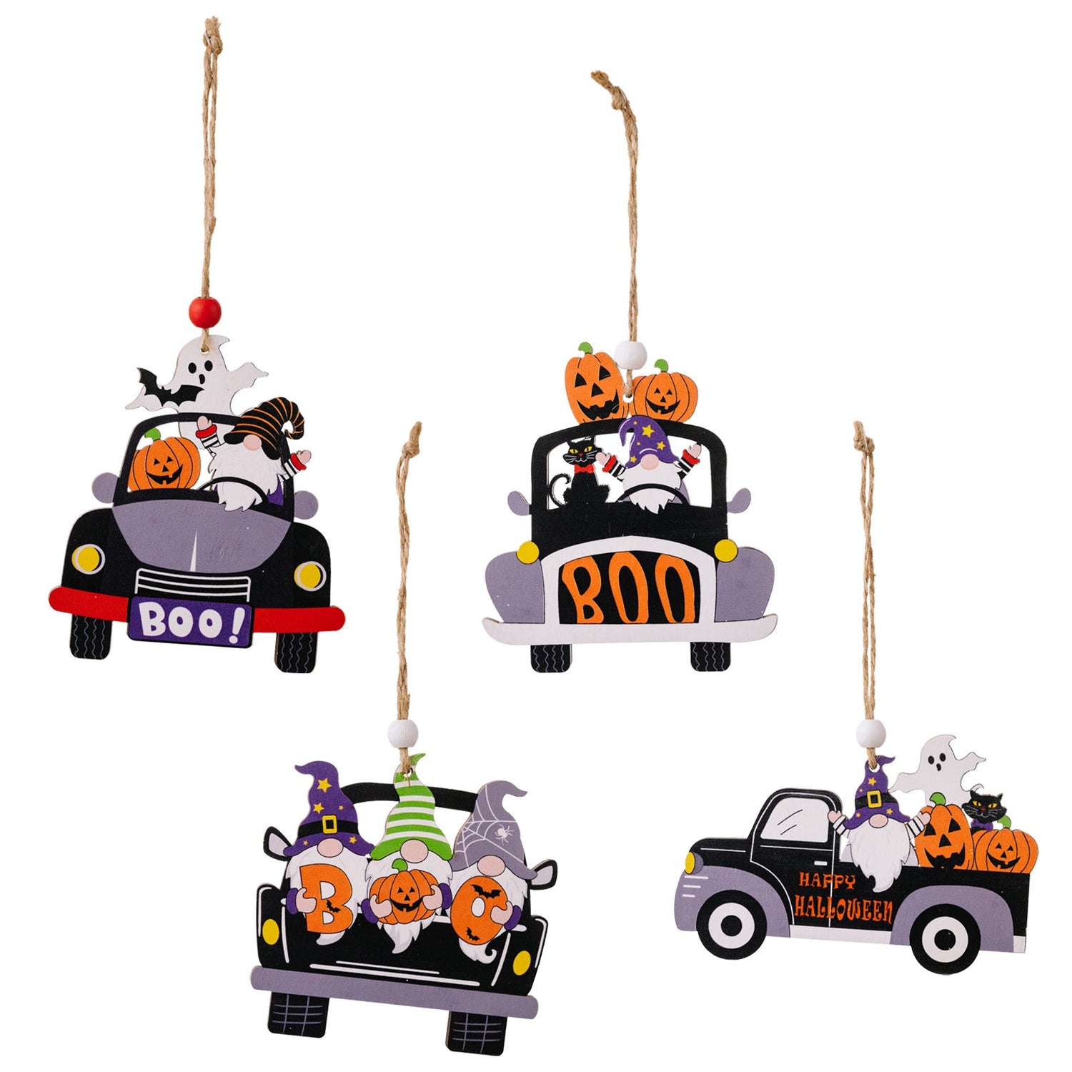 4-Piece Halloween Element Car-Shape Hanging Widgets - MONLANE