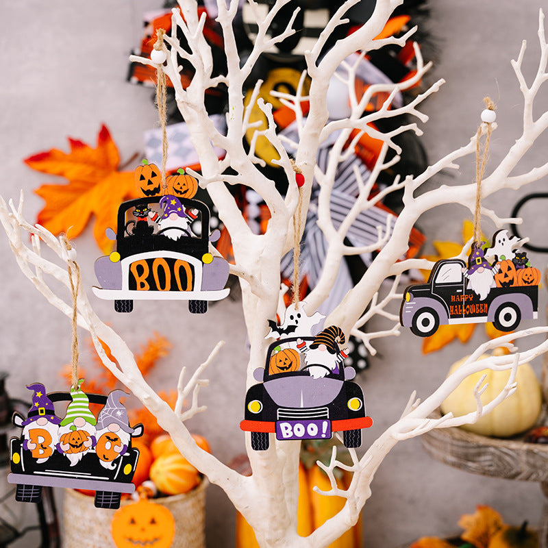 4-Piece Halloween Element Car-Shape Hanging Widgets - MONLANE