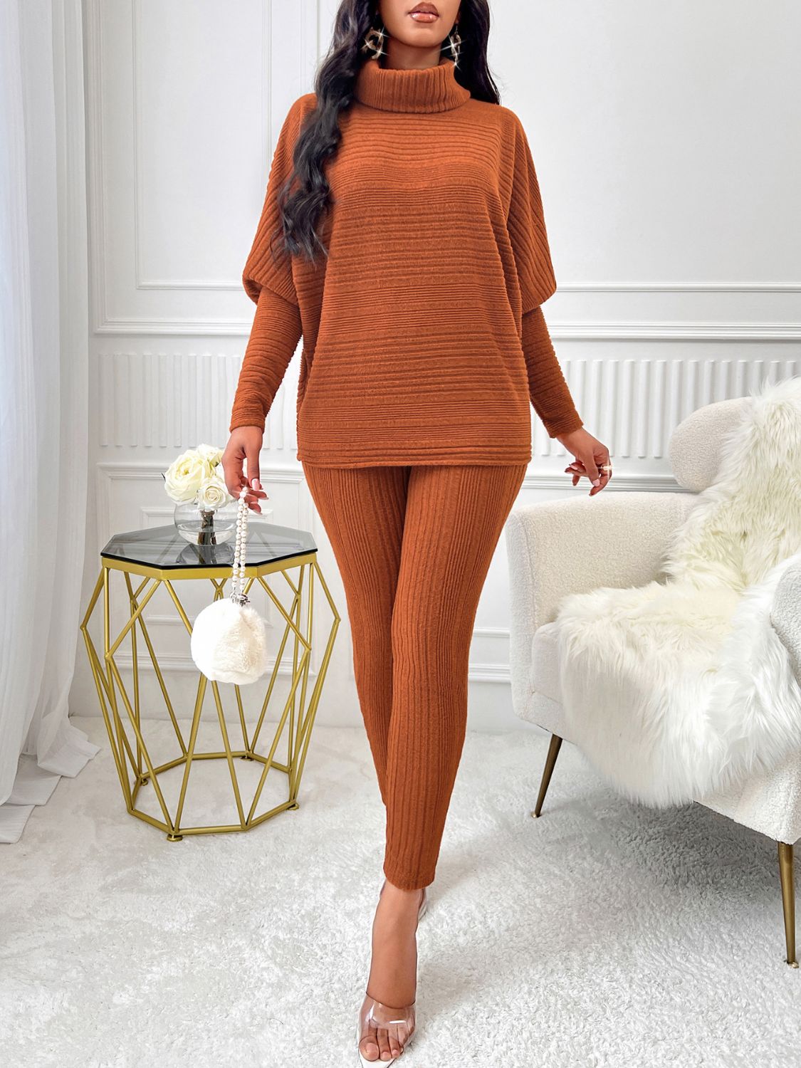 Turtleneck Pants Set