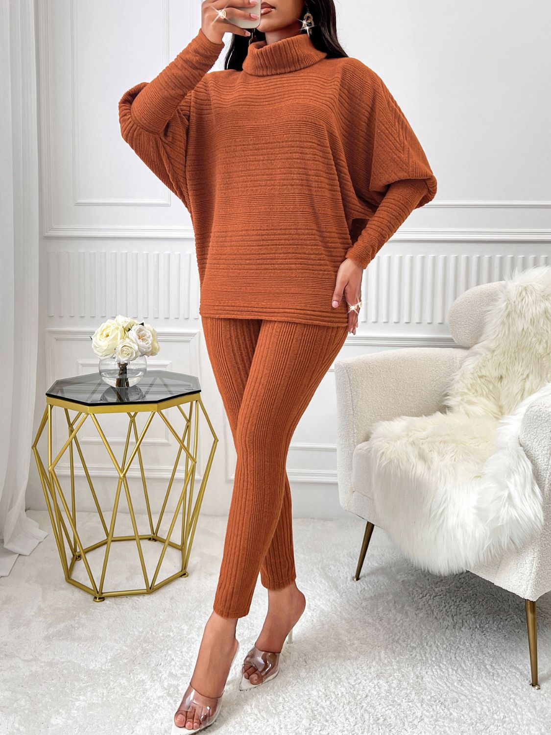 Turtleneck Pants Set