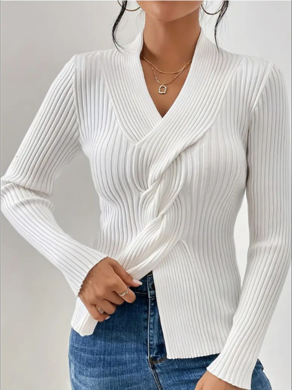 Ribbed Long Sleeve Sweater