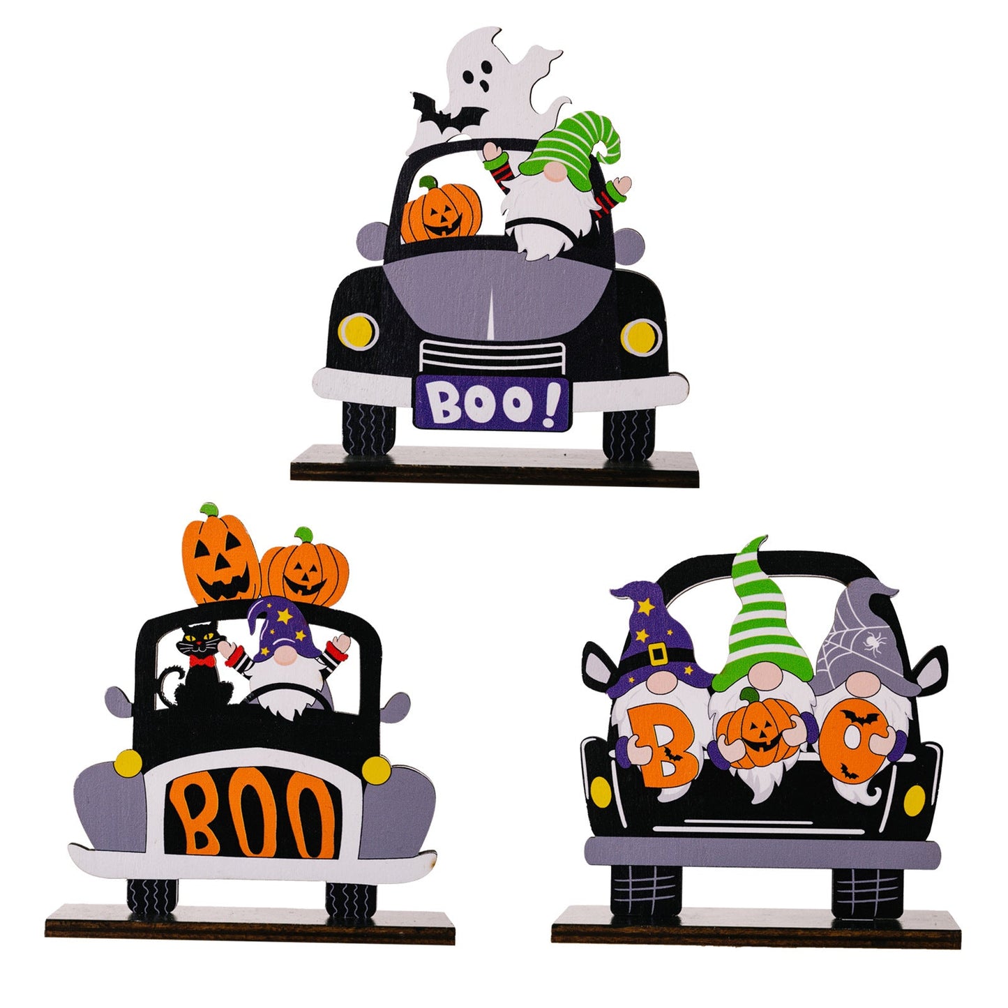 3-Piece Halloween Element Car-Shape Ornaments - MONLANE