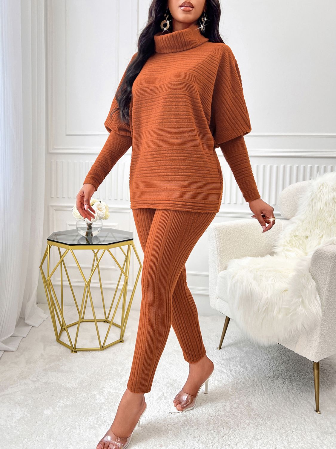 Turtleneck Pants Set