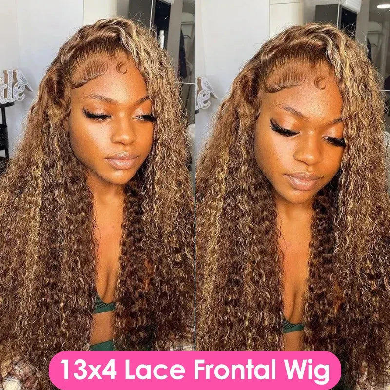 Honey Blonde Water Wave  Lace Frontal