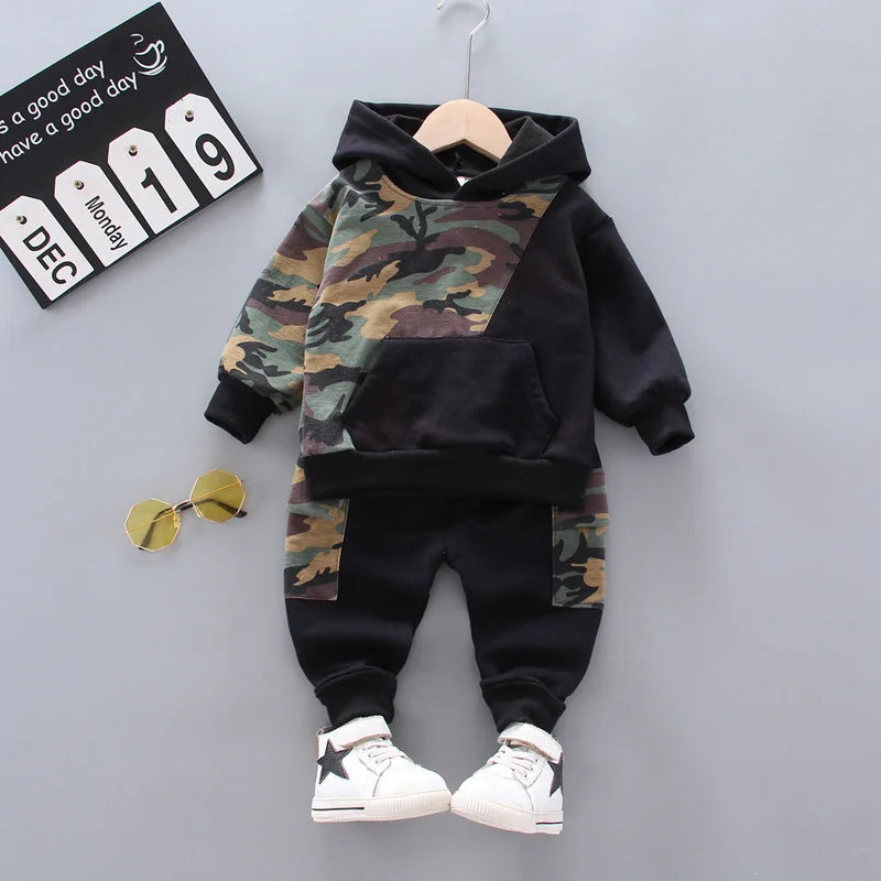 Kids Hooded T Shirt 2pcs Tracksuits