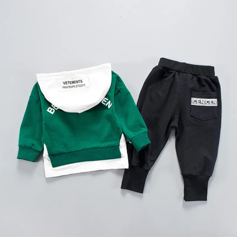 Kids Hooded T Shirt 2pcs Tracksuits