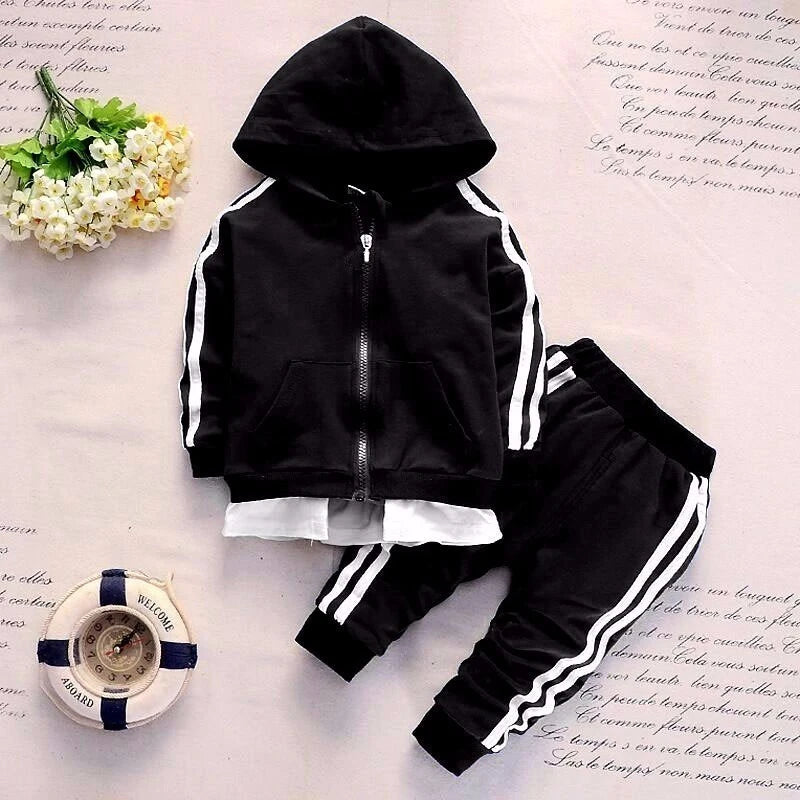 Kids Hooded T Shirt 2pcs Tracksuits