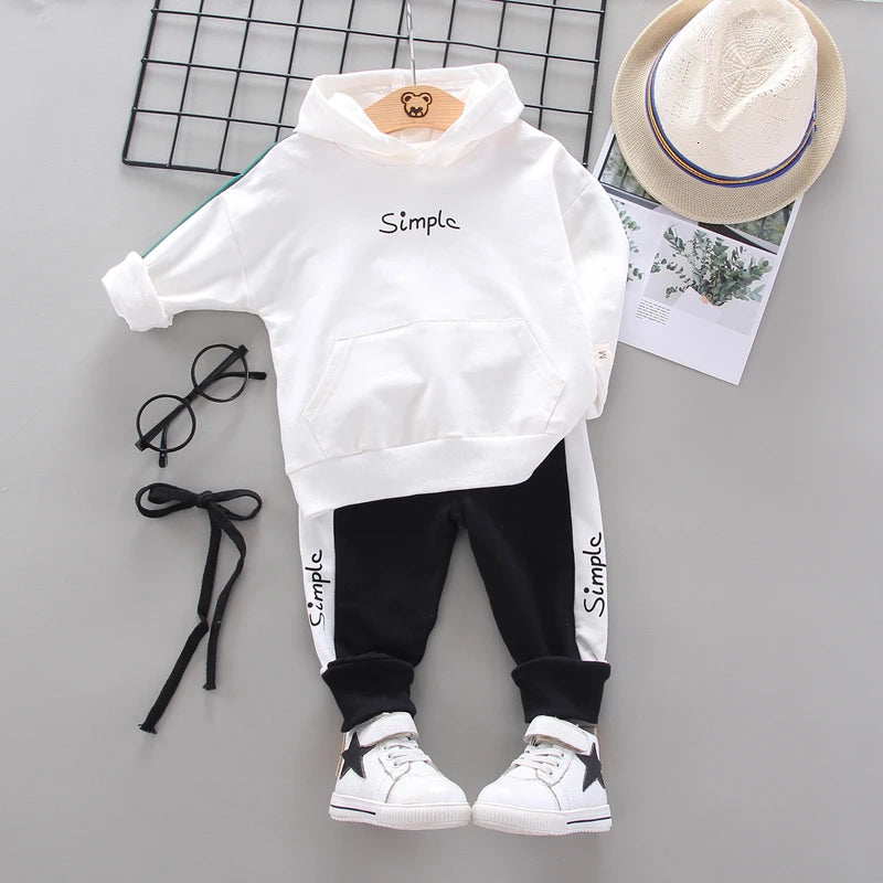 Kids Hooded T Shirt 2pcs Tracksuits