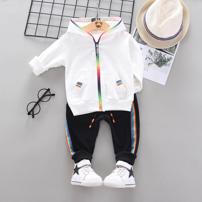 Kids Hooded T Shirt 2pcs Tracksuits