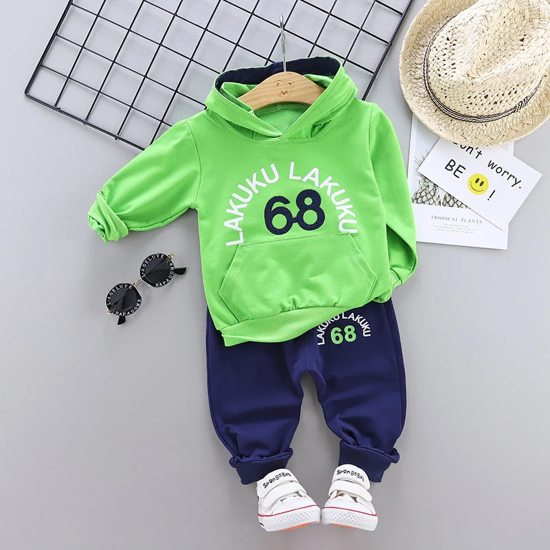 Kids Hooded T Shirt 2pcs Tracksuits