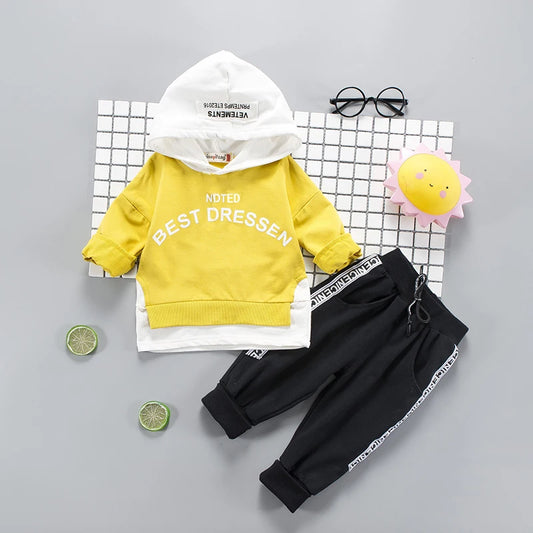 Kids Hooded T Shirt 2pcs Tracksuits