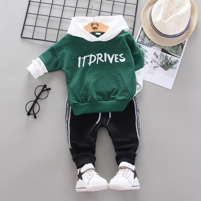 Kids Hooded T Shirt 2pcs Tracksuits