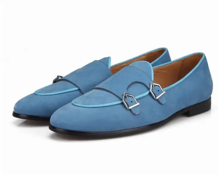 Fashion Blue Suede Men Loafers