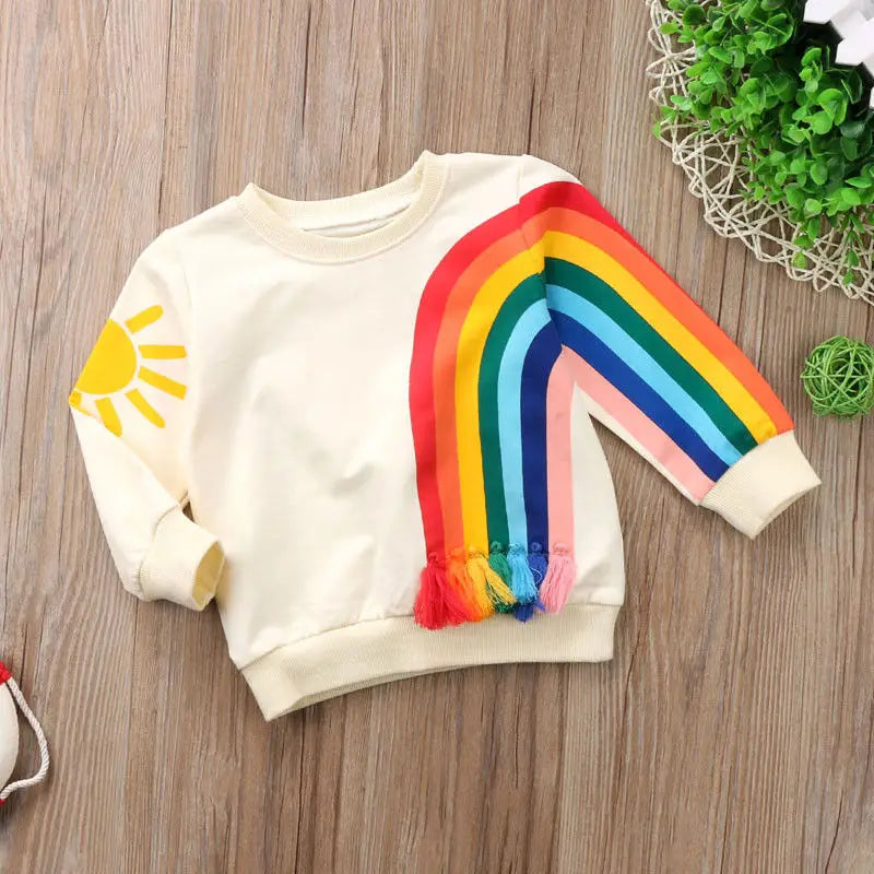 baby Girl Rainbow Tassel T-Shirt