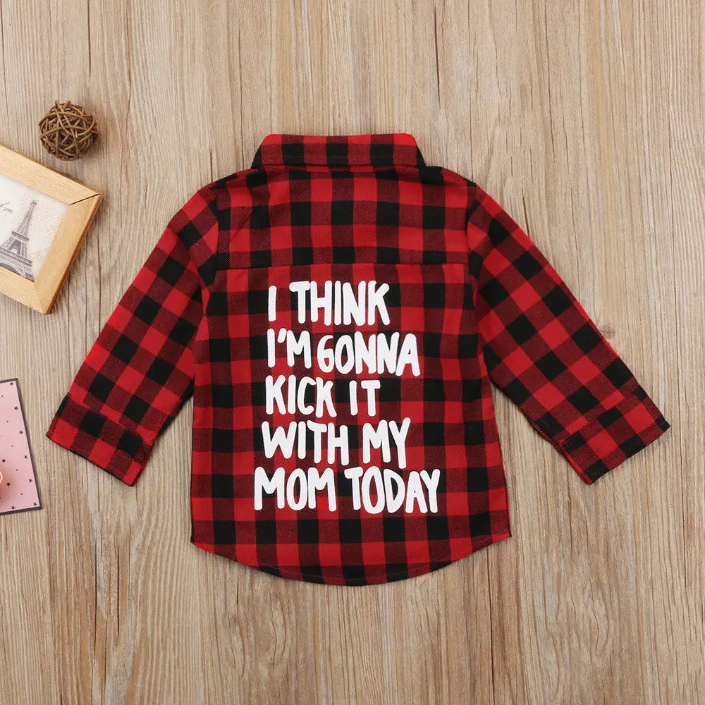 Baby Printed Plaid Top Long Sleeve