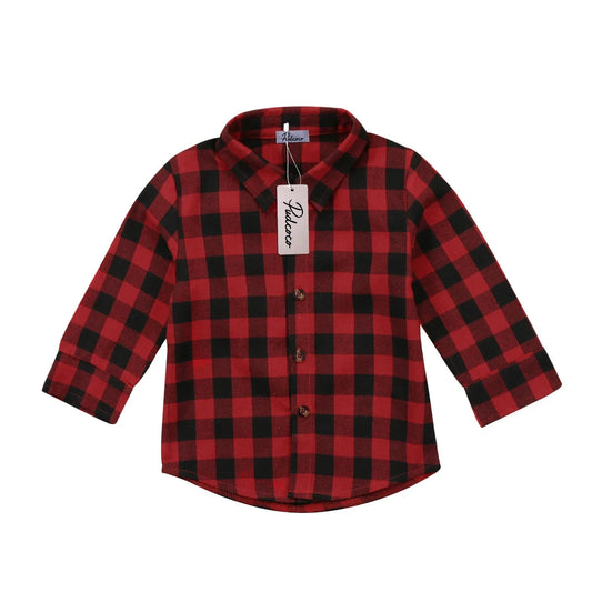 Baby Printed Plaid Top Long Sleeve