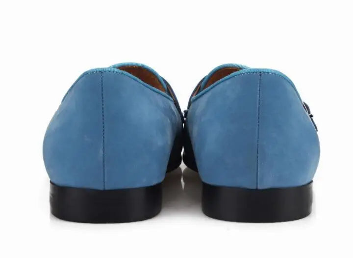 Fashion Blue Suede Men Loafers