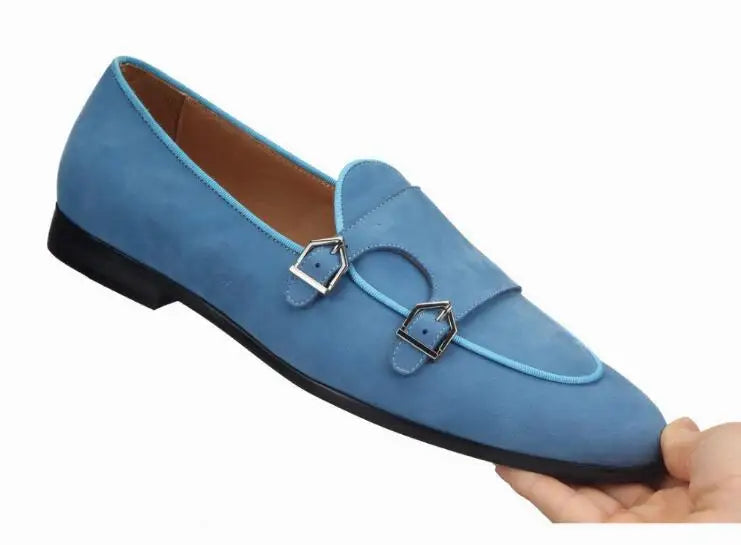 Fashion Blue Suede Men Loafers