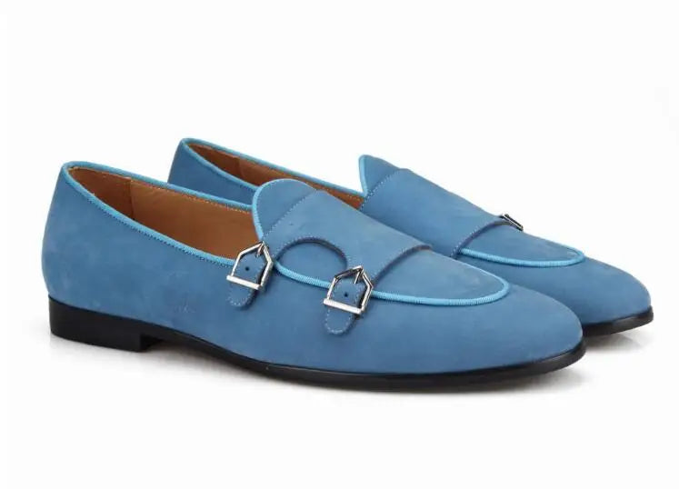 Fashion Blue Suede Men Loafers