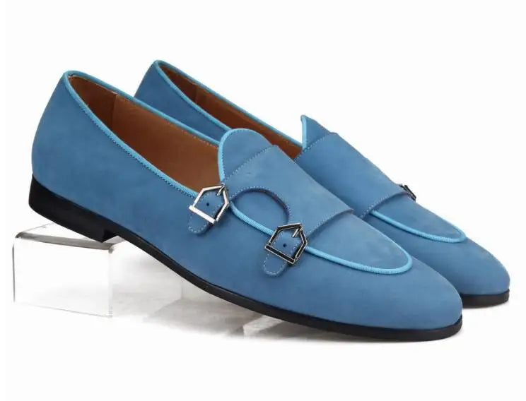 Fashion Blue Suede Men Loafers