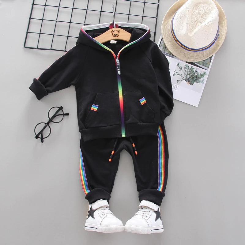 Kids Hooded T Shirt 2pcs Tracksuits