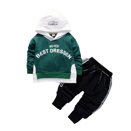 Kids Hooded T Shirt 2pcs Tracksuits