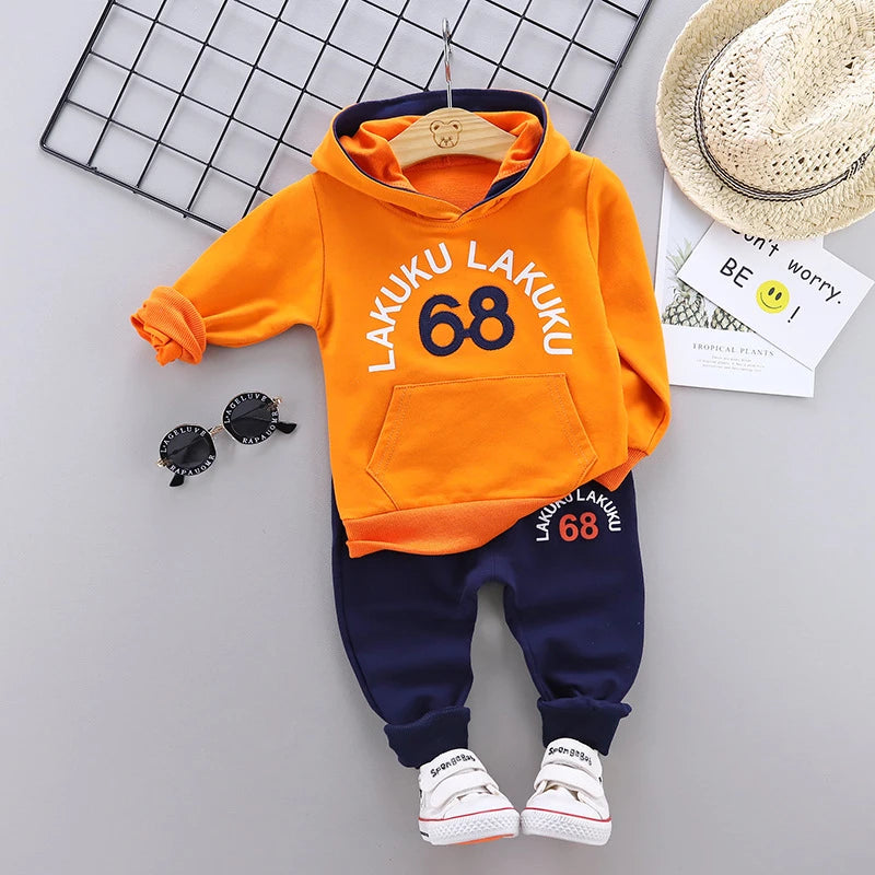 Kids Hooded T Shirt 2pcs Tracksuits