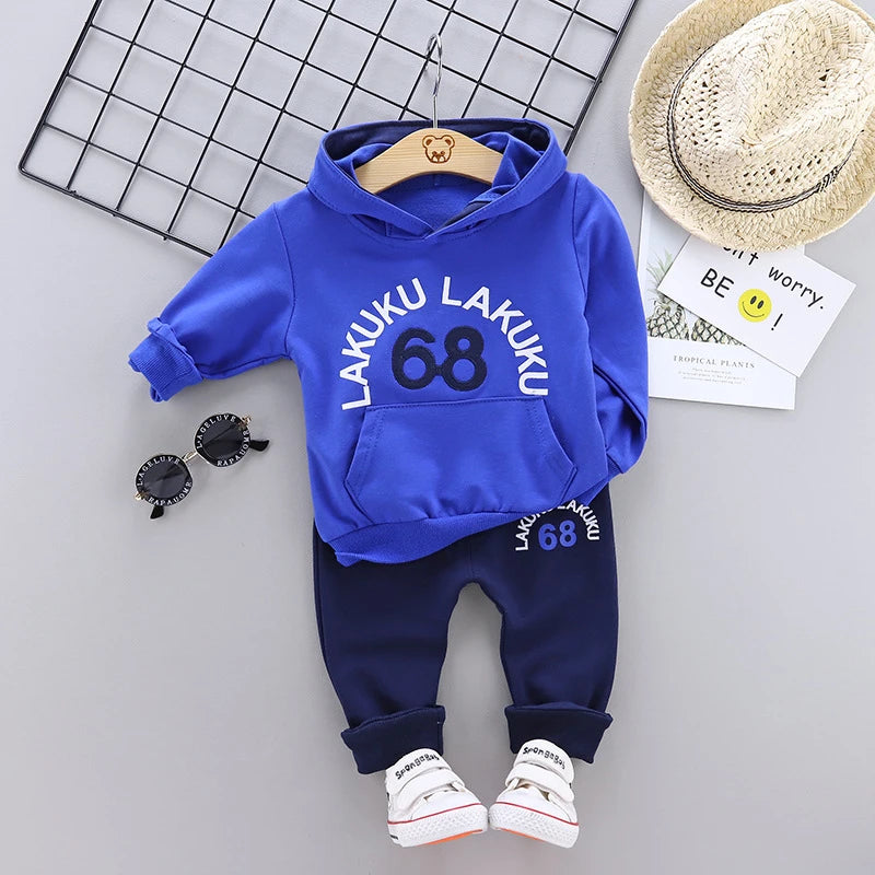 Kids Hooded T Shirt 2pcs Tracksuits