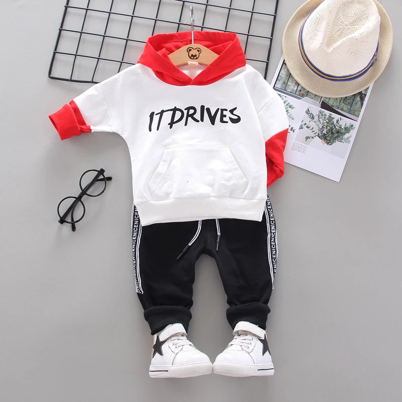 Kids Hooded T Shirt 2pcs Tracksuits