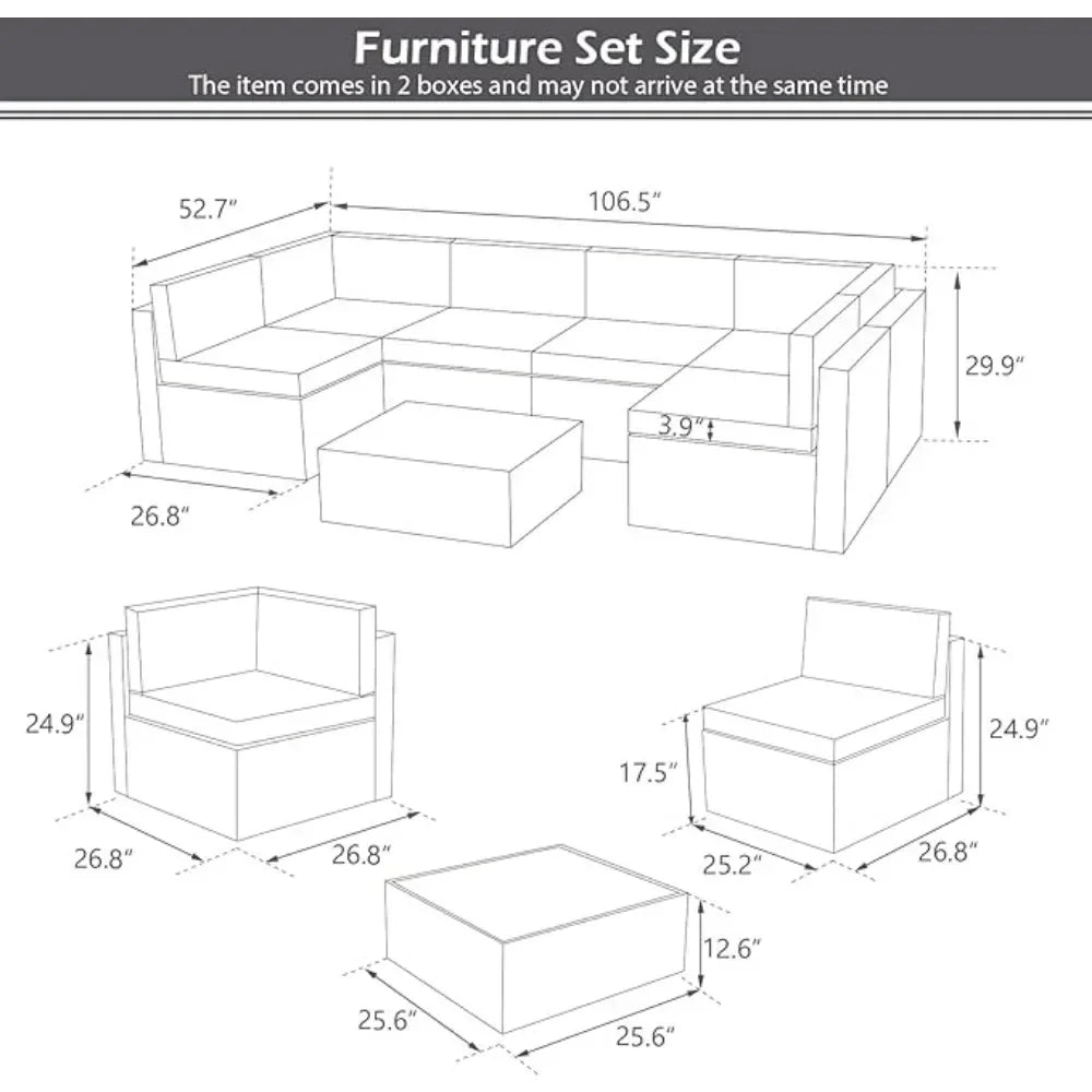 7-piece patio furniture set modular