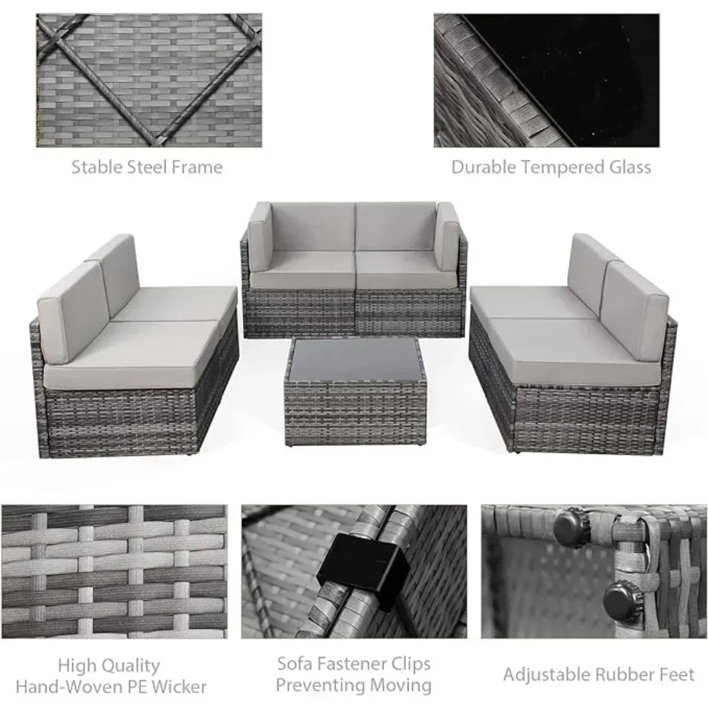 7-piece patio furniture set modular