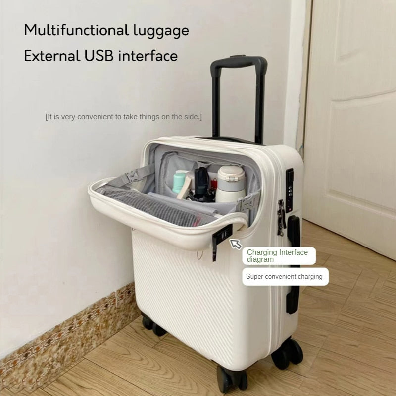 Travel Suitcase Carry on Luggage with Wheels Cabin Rolling Luggage trolley luggage bag Men&#39;s business lightweight luggage - MONLANE