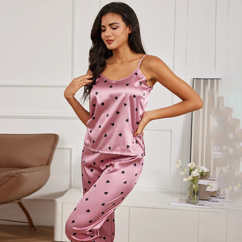 Women's Sexy Silk Pajamas Set - MONLANE