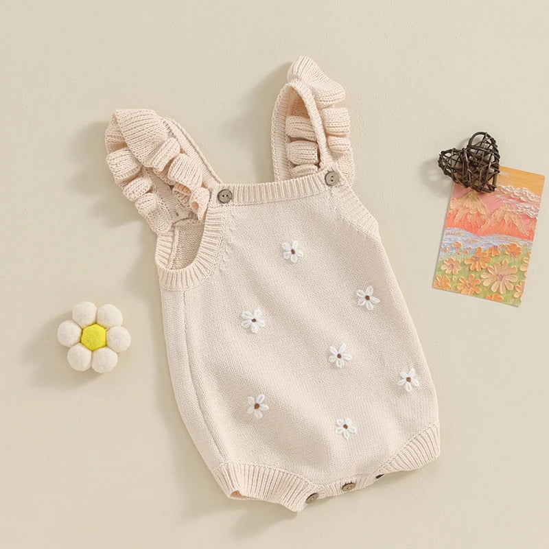 Newborn Baby Girls Knitted Rompers