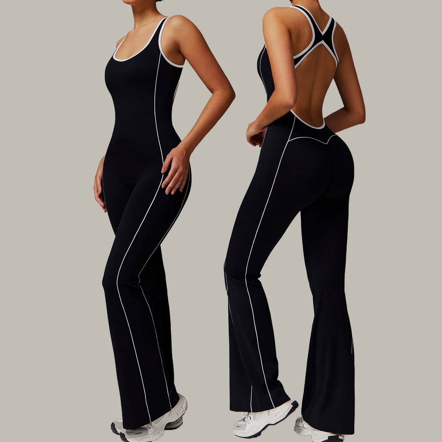 Back Clashing Yoga Jumpsuit