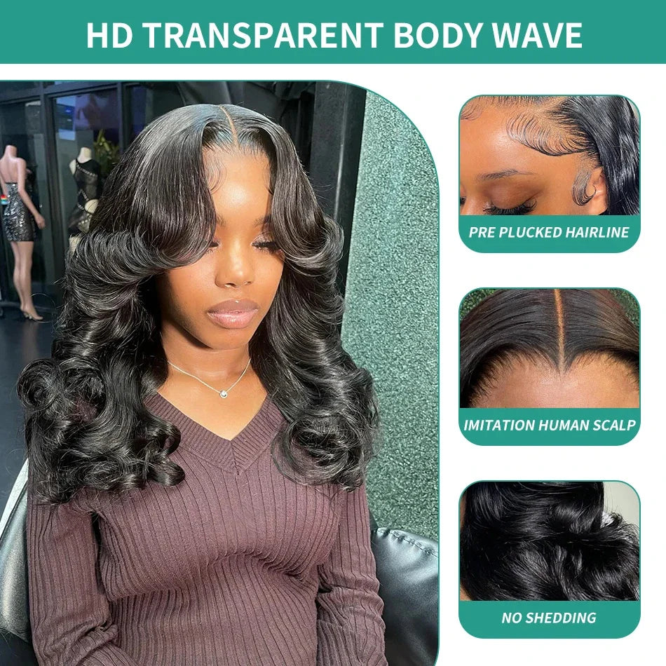 Short Bob Body Wave Transparent Lace Front