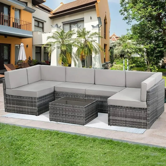 7-piece patio furniture set modular